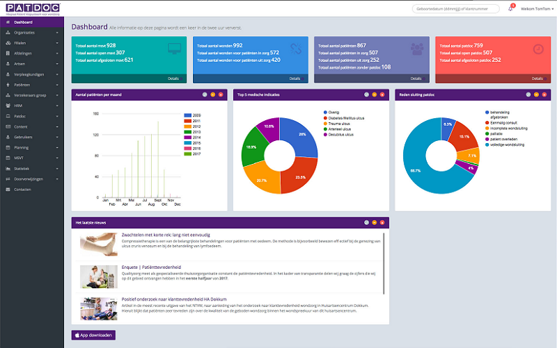 PatDoc integral patient tracking system for wound care